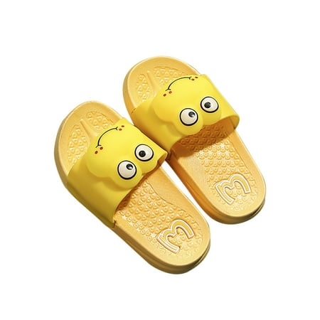 

FRSASU Kids Shoes Clearance Toddler Baby Cartoon Animal Soft and Non-Slip Summer Flip Flop Yellow 14M(34-35)