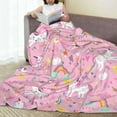 thumbnail image 6 of Yibo Unicorn Plush Blanket Flannel Soft and Comfortable Anti-static Bed Sofa Blanket, 6 of 9