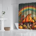 thumbnail image 2 of Fall Mushroom Pumpkin Rainbow Shower Curtain,Reusable Bath Curtain with Hooks Retro Polyester Fabric Curtains for Thanksgiving Day Fall Party Home Decor, 2 of 5