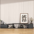 thumbnail image 4 of Feishominoo Extendable TV Stand, Modern Entertainment Center for TVs up to 110", Wood Reversible TV Media Console with Storage and Shelves for Living Room Bedroom, Black, 4 of 12
