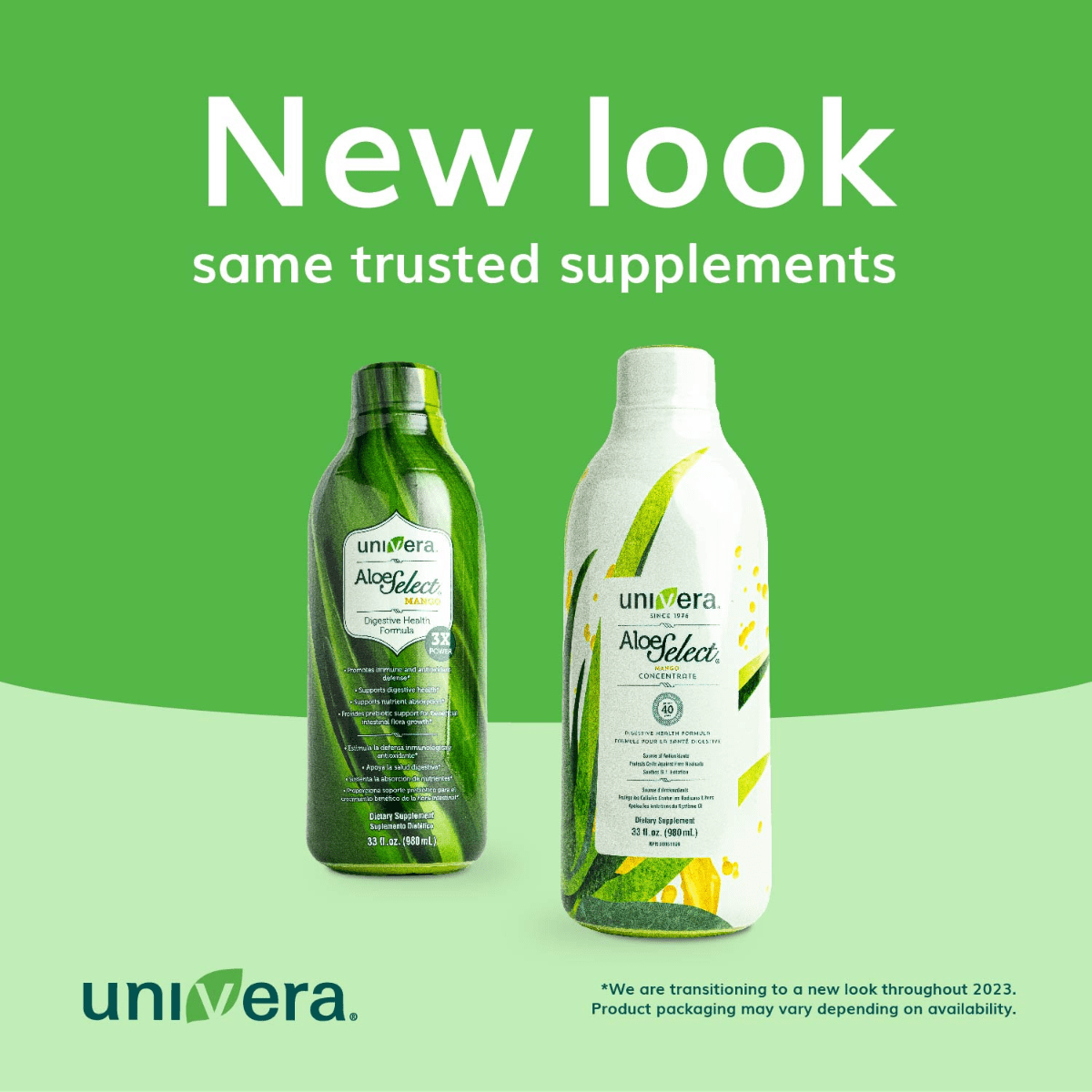 Univera Aloe Select Mango - Prebiotic Supplement to Boost Immune Support, Digestive Enzymes for Gut Health w/ Hand-Harvested Aloe Vera, 400mg per Serving - 30 Day Supply