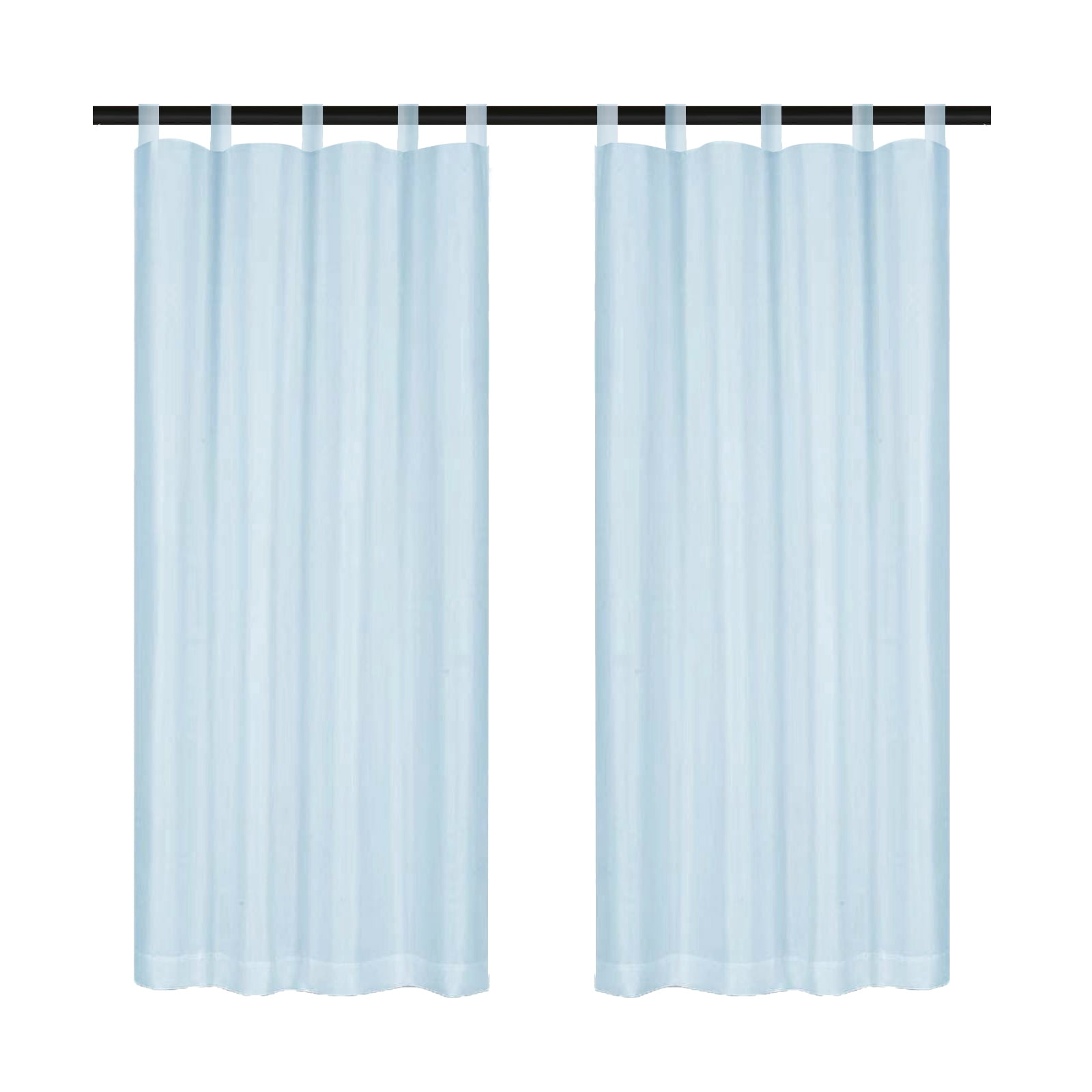 Lapalife Outdoor Sheer Curtains for Patio Waterproof, Sticky Tab Top Voile Sheer Drapes Indoor Outdoor Deck, 1 Panel, 52"x 84", Blue