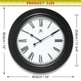 thumbnail image 7 of Infinity Instruments Roman Weave Plastic 16" Indoor Wall Clock with Roman Numerals & Quartz Movement for Accurate Timekeeping, Black, 7 of 7