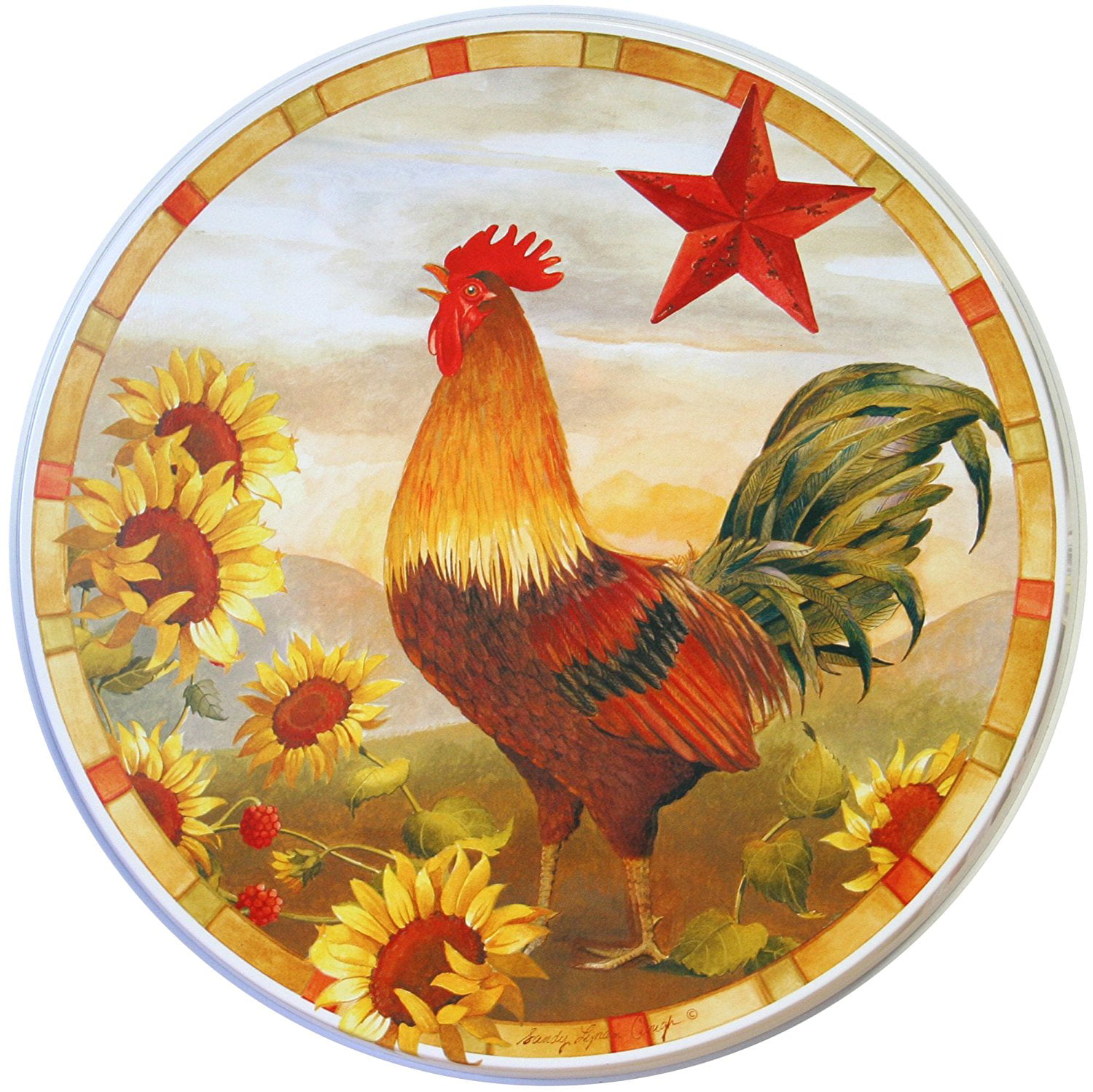Kitchen Rise & Shine Rooster Stove Top Covers 8” 10” Two Covers/Pk 
