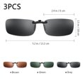 thumbnail image 4 of VORCOO - Juego de 3 gafas de sol para miopía con clip polarizado para conductor (gris, verde oscuro, café), 4 of 5