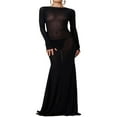thumbnail image 1 of Elegant Solid Color Sheer Dress for Women, 1 of 9