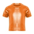 thumbnail image 2 of Sholeno Kid Boys Girls Jazz Hip Hop Modern Dancewear Festival Party Dance Tops Sparkly T Shirt Tees Orange 10-14, 2 of 6