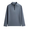 thumbnail image 3 of Gytharion Men's Plus Size Pullover Tops Quarter-zip Stand Collar Blouses Solid Color Long Sleeve Casual Tops, 3 of 4
