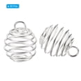 thumbnail image 3 of Uxcell Spiral Bead Cages Pendant, 30Pcs 14x15mm Stainless Steel Spring Stone Holder Silver White, 3 of 6
