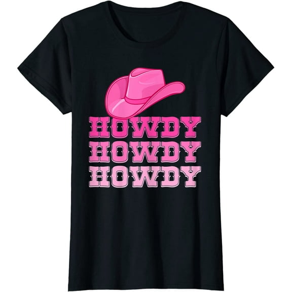 Girls Pink Howdy Shirt Cowgirl Western Country Rodeo T-Shirt