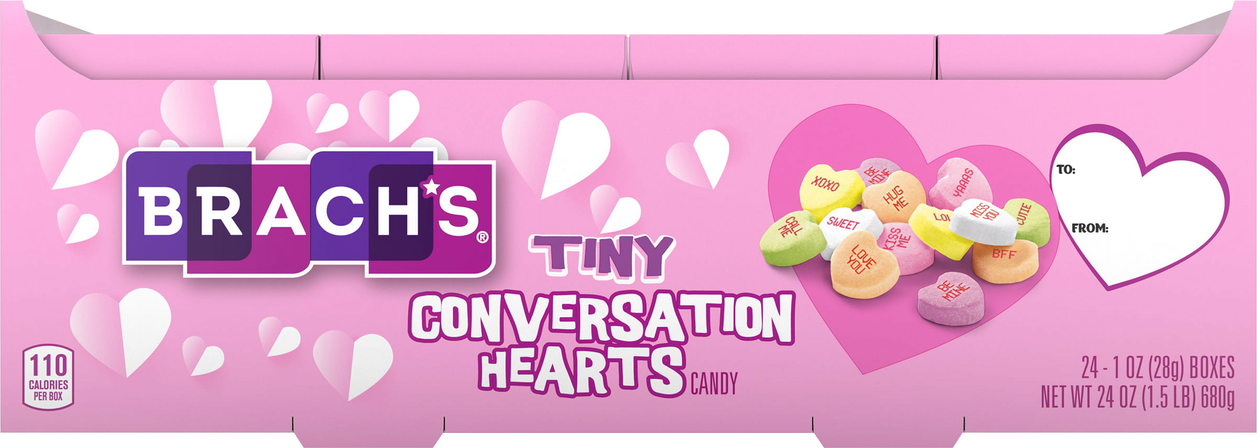 Brach's Valentine's Day Tiny Conversation Hearts, Friendship  Exchange, 1 oz Boxes, 24 Ct : Grocery & Gourmet Food