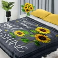 thumbnail image 2 of You are My Sunshine Blanket Reversible Plush Softest Blanket Cozy Sherpa Fleece Blanket for Couch Bed Sunflower Blanket Lightweight Travel Camp Blanket for Kids Adult 60x50, 2 of 6