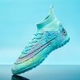 thumbnail image 4 of Zapatos De fútbol De tobillo alto para Hombre, zapatillas De deporte con tacos, Tenis De fútbol para adultos, FG/TF, césped al aire libre, 4 of 5