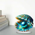 thumbnail image 7 of Shell Pearl Light LED Accent Lamp Portable Night Light Pearl in Shell Desktop Ornament Home Decor for Bedroom Living Room (Electroplating Blue), 7 of 7