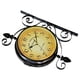 thumbnail image 3 of Reloj de pared vintage de doble cara, silencioso, de hierro, decorativo, giratorio 360 grados., 3 of 8
