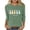 A107 Green-Ribbed Easter Tshirts, variant on Mifsaly Ribbed Easter Tshirts for Women Cute Animal Graphic 3/4 Sleeve Shirts Comfortable Breathable Casual Easter Tops Tee M