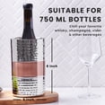thumbnail image 4 of Sol Living Wine Chiller Bucket - Double Wall Stainless Steel Barware - Wine & Champagne Holder - Cooler for Home, Bars, Restaurants, Commercial Use - Shiny Finish - Hammered Copper, 1.6 qt, 4 of 9