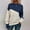 Navy, variant on NTACZA Crewneck Sweater for Women Chunky Knit Color Blocks Comfort Sweaters Casual Outerwear Fall Winter Oversized Sweater Drop Shoulder Army Green