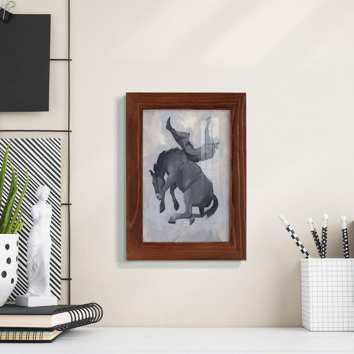 Getting Pitched II - Framed Print w/glass - Chestnut