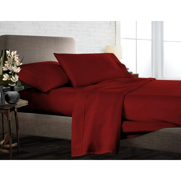 Queen Size 100 Egyptian Cotton Bed Sheets Luxury 800 Thread Count 4Pcs