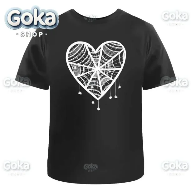 Camisetas con estampado de corazón de telaraña para hombre ropa nueva en camisetas y camisetas de algodón para mujer Camiseta estampada Y2K ropa bonita y divertida