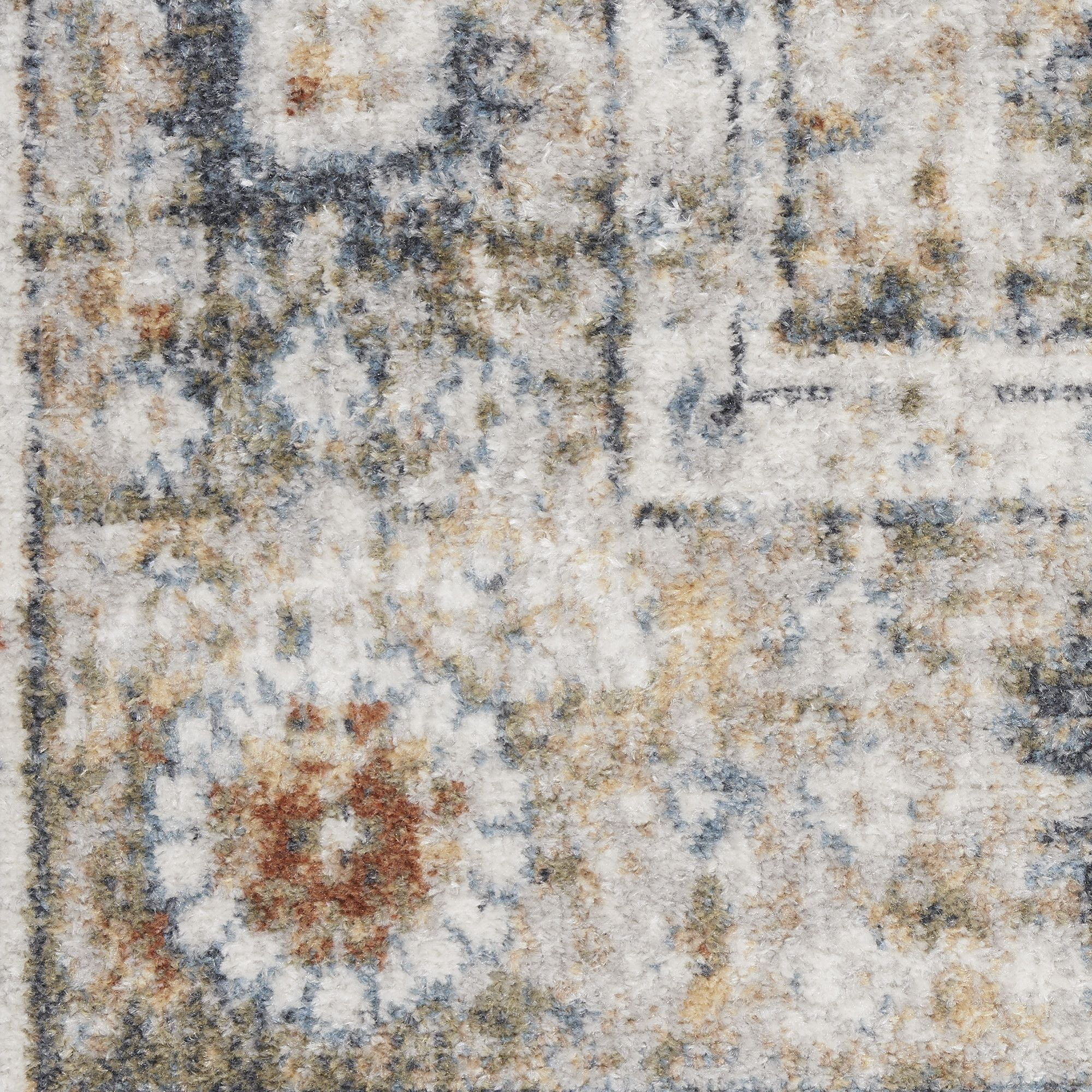 Nourison Astra Machine Washable 7'10" x 10' Gold Grey Vintage Indoor Flatweave Rug