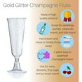 thumbnail image 3 of Crown Display Plastic Wine Flute Glasses, Disposable 5 oz Wedding Champagne Glasses - Gold Sparkle, 3 of 10