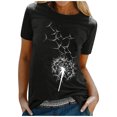 thumbnail image 1 of Gibobby Playera Manga Corta para Mujer Camisetas mujerModa túnica con cuello redondoTops holgados(Negro,XL), 1 of 5