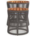 thumbnail image 3 of vidaXL Garden Side Tables 2 pcs with Wooden Top Grey Poly Rattan, 3 of 5