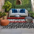 thumbnail image 2 of Black Red Outdoor Rug for Patio/Deck/Porch, Non-Slip Large Area Rug 6 x 9 Ft, Garden Floral Stripe Aesthetic Flower Boho Indoor Outdoor Rugs Washable Area Rugs, Reversible Camping Rug Carpet Runner, 2 of 8