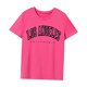 thumbnail image 3 of Camiseta para mujer de verano con cuello redondo para oficina, uso diario, viaje de vacaciones Rosa Rosa, 3 of 7