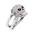 thumbnail image 3 of Ross-Simons 0.50 ct. t.w. Black and White Diamond Skull Ring in Sterling Silver, Women's, Adult, 3 of 7