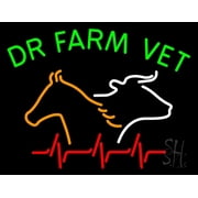 Dr Farm Vet LED Neon Sign 15 x 19 - inches, Black Square Cut Acrylic Backing, with Dimmer - Bright and Premium built indoor LED Neon Sign for Defence Force.