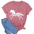 thumbnail image 4 of Summer Tops for Women Horse Print Loose T Shirt Crew Neck Fashion Beach Vacation Tees, 4 of 4