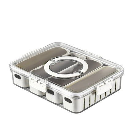 

JUYDhdh Food Storage Food Storage Containers with Lids Deals of the Day ClearanceRefrigerator Crisper Box With Lid Divided Serving Tray Serving Platter With 4 Removable Compartment Box Reusable