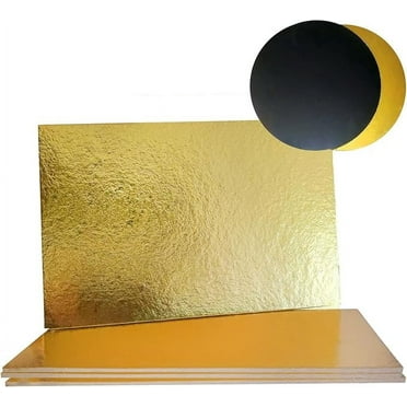 10"x14" Gold/Black Rectangle Compressed Cakeboards 3 mm thick, 6 ct.