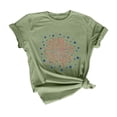 thumbnail image 3 of KALE Short Sleeve Shirts for Women 2D Independence Day Flag Print Casual Sports T Shirt Y2K Clothes Green, 3 of 7