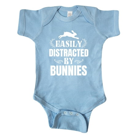 

Inktastic Easily Distracted by Bunnies Gift Baby Boy or Baby Girl Bodysuit