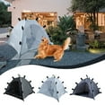 thumbnail image 1 of Cats Dogs Cave Bed | Casa de campaña para mascotas cubierta y cálida | Hábitat interior portátil al aire libre | Refugio plegable y ligero | Gris Negro 15,75x11,81 pulgadas | Refugio cerrado y, 1 of 9