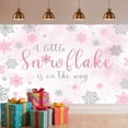 thumbnail image 3 of 7x5ft Winter Snowflake Baby Shower Backdrop, Winter Pink Silver Snowflake Wonderland Background Backdrop Banner for Girls Baby Shower Party Decorations Snow Landscape Indoor Photo Booth Props, 3 of 5