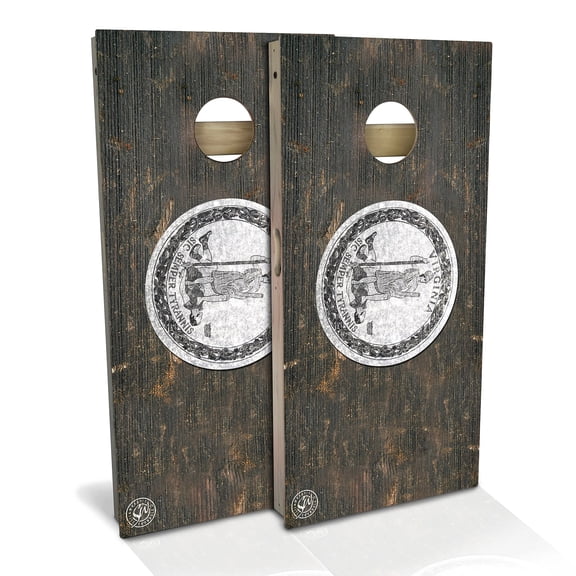 Skip's Garage | Virginia Flag Rustic Backyard 2x4 Cornhole Board Set (24" x 48") | Includes (8) Bags Various Accessory Options