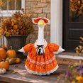 thumbnail image 5 of Porch Goose Halloween Outfit 19-23 Inch Orange Black Cat Moon Dress with Hat for Outdoor Front Porch Garden Yard Fall Season Decor, 5 of 7