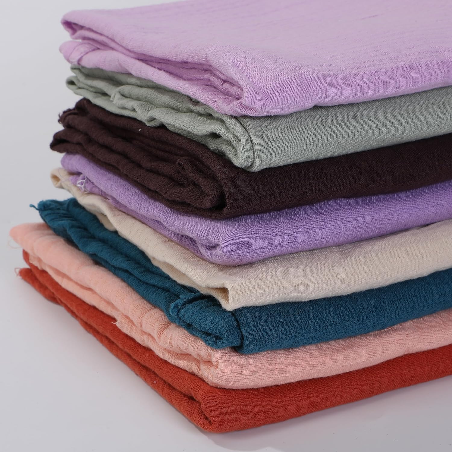 Cotton Double Gauze Muslin Fabric by The Yard - Crinkle, Swaddle, Cheesecloth - Choose From 40 Colors (Aqua)