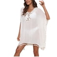 thumbnail image 1 of PEASKJP Robe de Plage Cover Ups pour Femmes avec Imprimé, Blanc A, 1 of 5