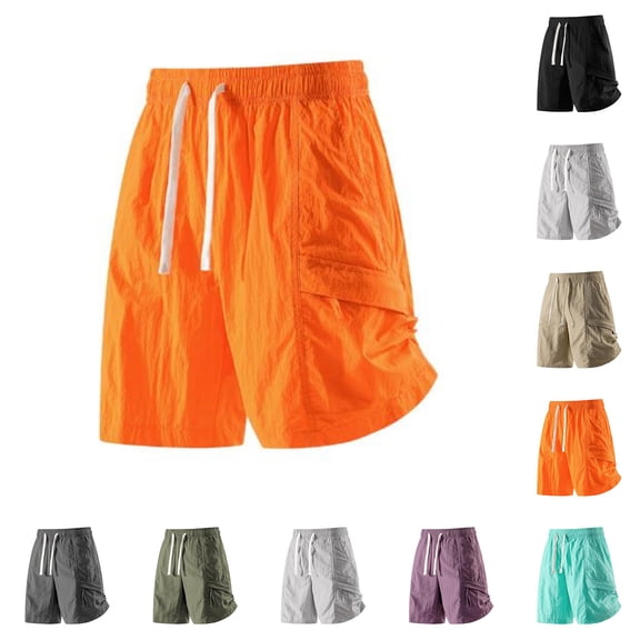 Mens Swimming Trunks Quick Dry Swim Shorts Funny Swimwear Bathing Suits Orange 2XL
