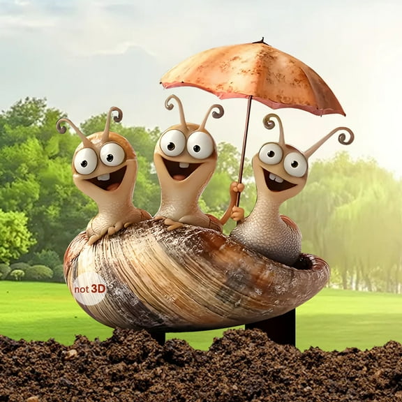Acrylic Flower Pot & Garden Decor - Creative Cartoon Snail Stake Planter for Outdoor Yard, Patio, Lawn, Home Garden Decorations, Accessories, and Flower Bed Enhancements