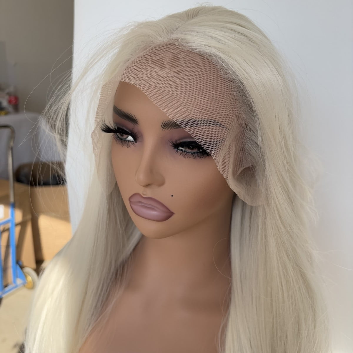 MISSWEN Cosplay Long Glueless Lace Front Wig Heat Resistant Hair 26 inch Bleach Blonde