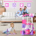 thumbnail image 3 of iYofe Kids Cleaning Toy Set 12PCS, Toddler Cleaning Toy Set with Broom and Dustpan Set, Housekeeping Pretend Play Toys with Mini Cart/Trash Bag/Bucket/Sticker, Pink, 3 of 6