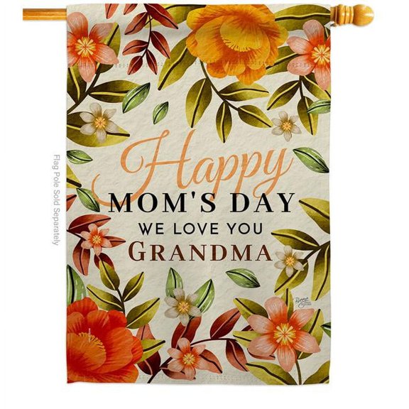 Breeze Decor H115240-BO Love Mom Grandma Family Mother Day 28 x 40 in. Double-Sided Decorative Vertical House Flags for Decoration Banner Garden Yard Gift