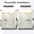 thumbnail image 2 of 56"-60"W x 72"H Frameless Single Sliding Shower Door – 5/16" (8mm) Clear Tempered Glass,Brushed Gold, 2 of 5